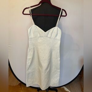 Vintage Y2K Tocca baby blue pinstriped sweetheart mini dress. Size 6 $350+